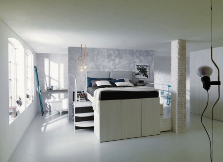 意大利帶衣櫥功能的折疊創(chuàng)意床