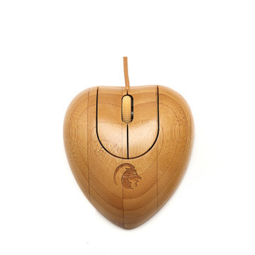 心形創(chuàng)意竹鼠標(biāo)