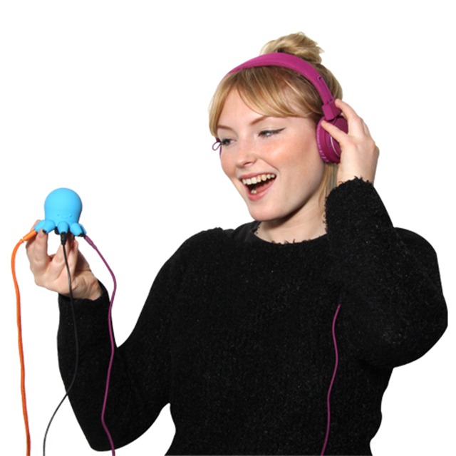 迷你可愛章魚寶寶耳機分線器 圖三