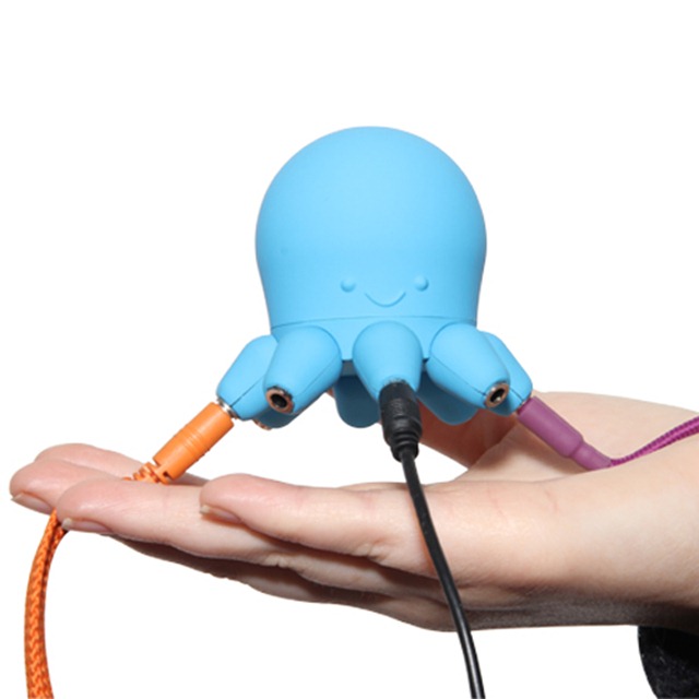 迷你可愛章魚寶寶耳機分線器 圖二