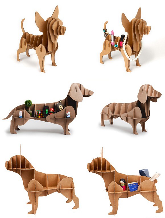 瓦楞紙小狗收納盒 圖三