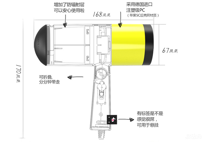 能吹出香味的ETT創(chuàng)意吹風機
