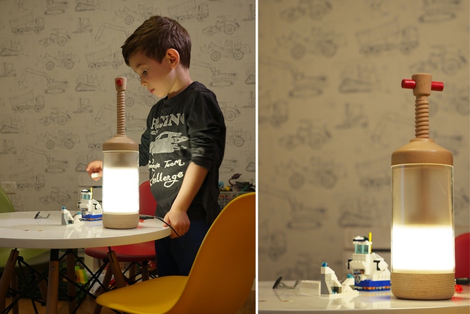 英國活塞控制燈光亮度的創(chuàng)意臺燈（DiMO Lamp）